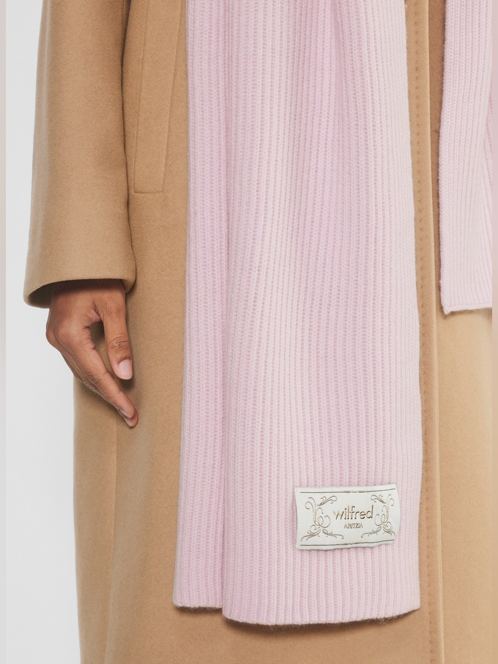 Wilfred by Aritzia Merino Wool Ribbed Scarf in Pink, OSFM